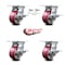 Service Caster 4 Inch Poly on Aluminum Caster Set with Roller Bearing 4 Brake and 2 Swivel Lock SCC-35S420-PAR-SLB-BSL-2-SLB-2 - alternate 6